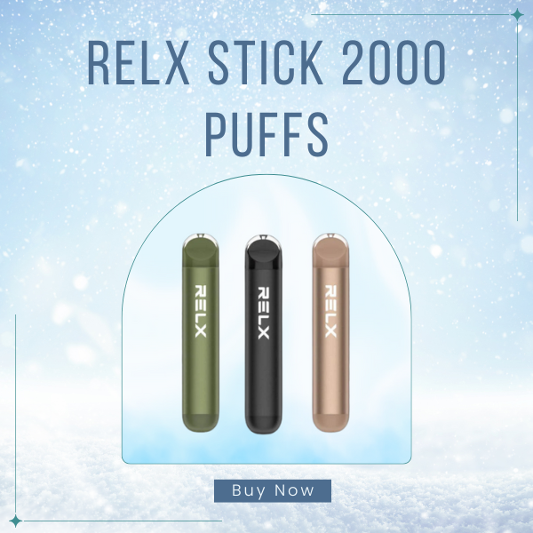 Relx Stick 2000 Puffs Disposable Vape Slim Design