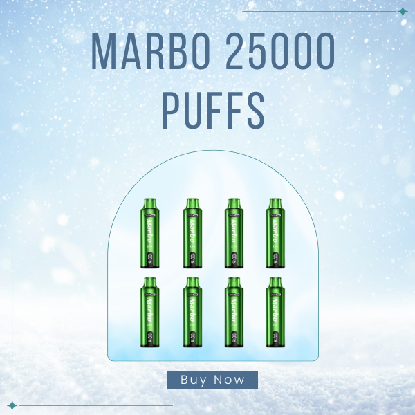 Marbo 25000 Puffs disposable vape device with front HD screen display