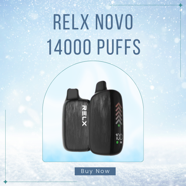 RELX Novo 14000 Puffs Disposable Vape HD Smart Screen View