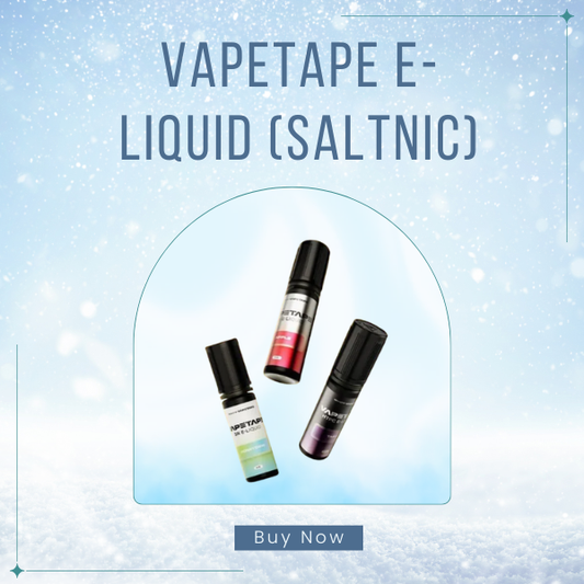 Vapetape Saltnic E-Liquid 15ml bottle showing premium pod vape juice flavors
